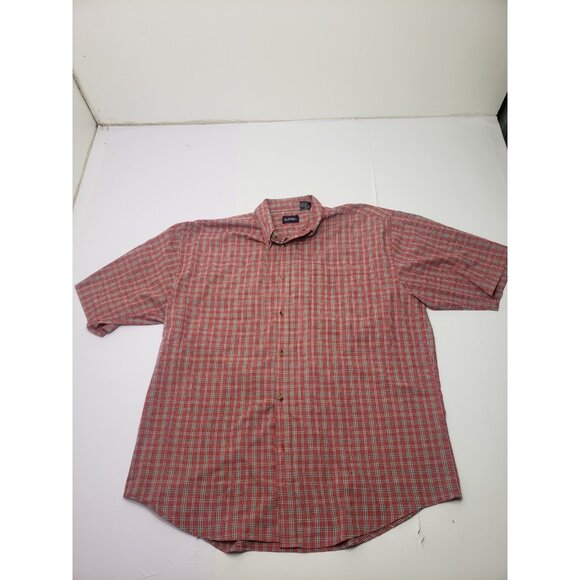 Puritan Men's Button Up Short Sleeve Red/Blue Plaid Shirt Size X-Large Tall - Picture 1 of 16